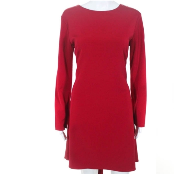 NHA KHANH RED WEST Long sleeve Dress SIZE 8 - Picture 3 of 6